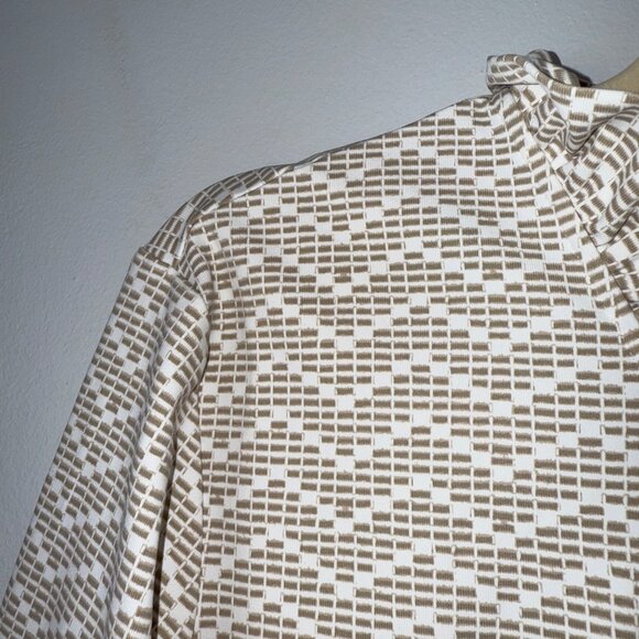 J.McLaughlin XL Womens Long-Sleeve White Geometric Pattern Dress - Picture 5 of 8